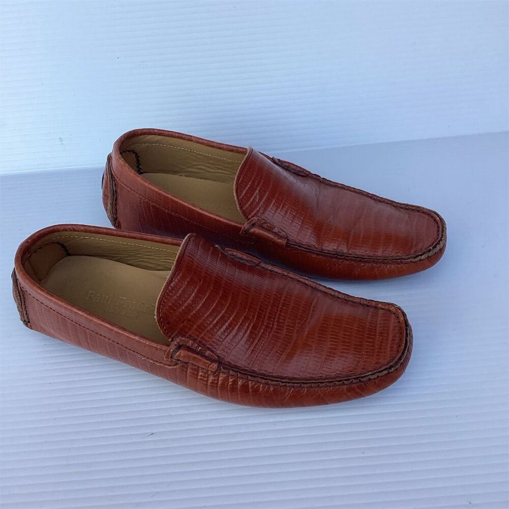 Paul Fredrick Men's Brown‎ Leather Loafers Slip On Casual Shoes
